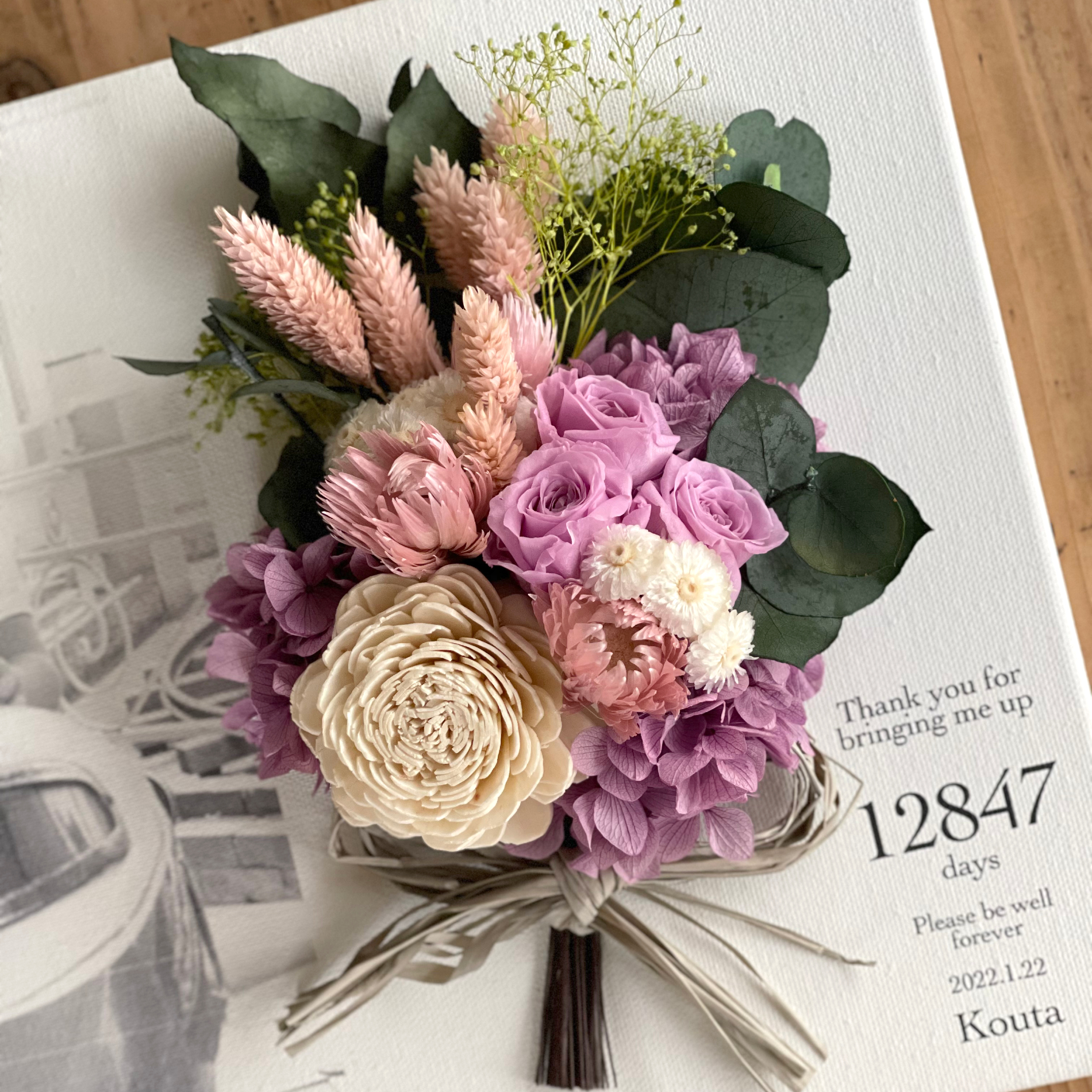 キャンバスフォトブーケ：贈呈用（wedding） | 入山十百花店入山十百花店